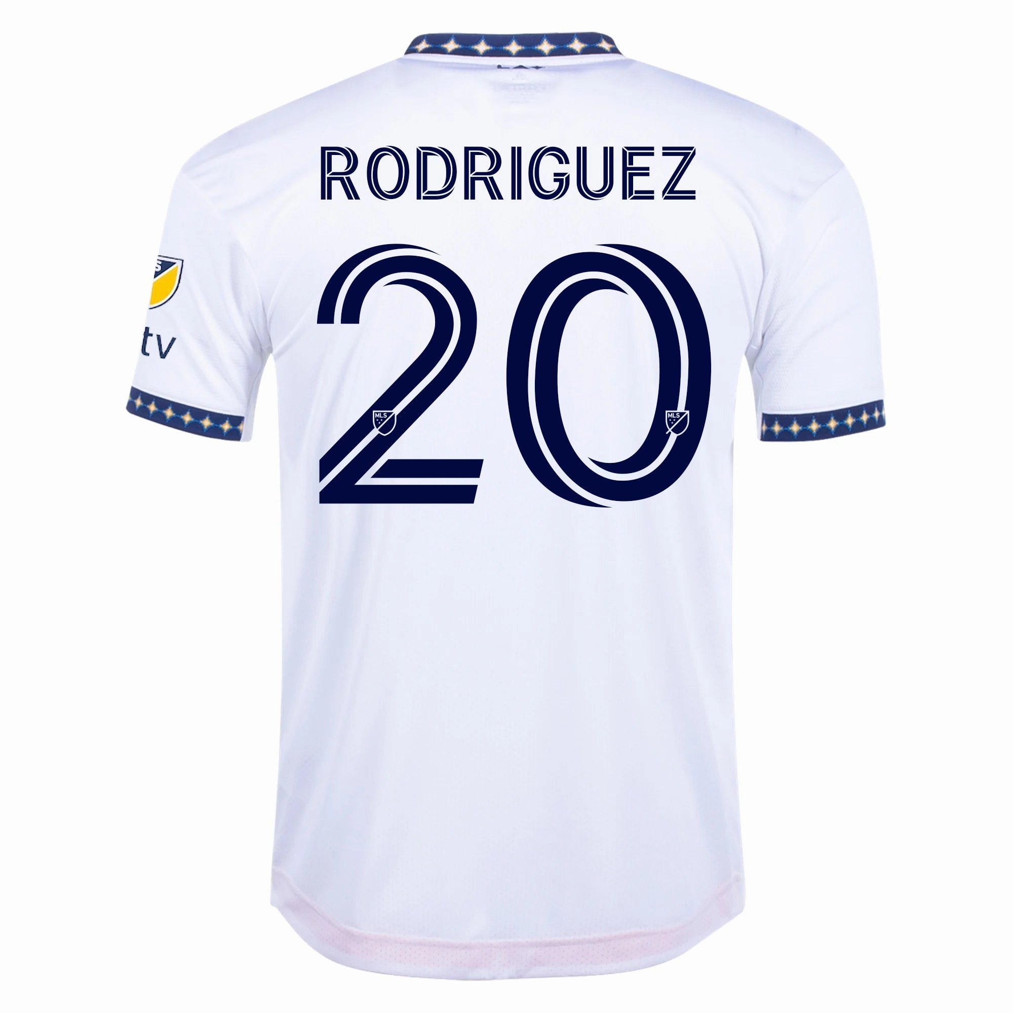 Durable Wicking Channels adidas Rodriguez LA Galaxy Home Authentic Jersey 22/23 w/ MLS Patches (White)