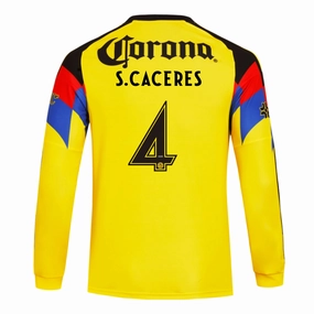 Functional Activewear Slim Silhouette adidas S. Caceres Club Am??rica 25/26 Long Sleeve Home Jersey (Yellow)