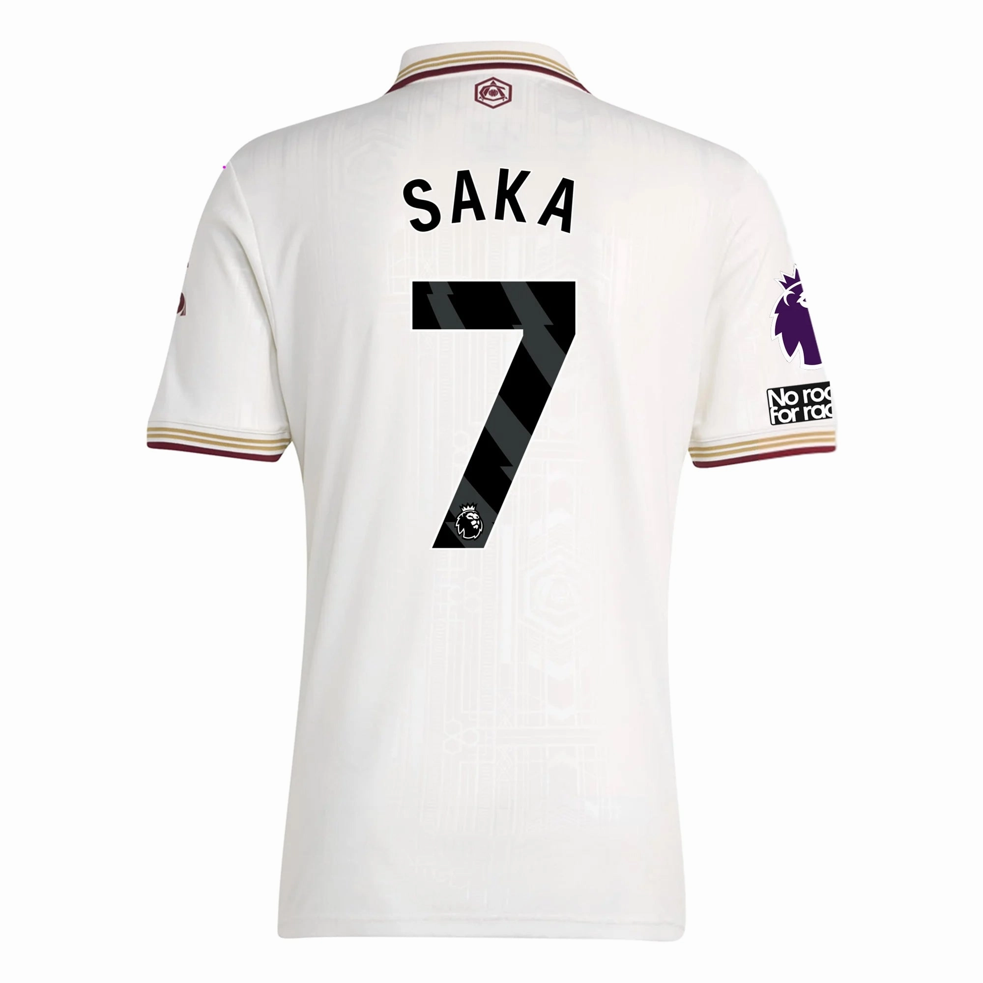 adidas Saka Men's Arsenal FC Third Jersey 25/26 w/ NRFR   EPL Patches (White/Burgundy) Outdoor Essentials