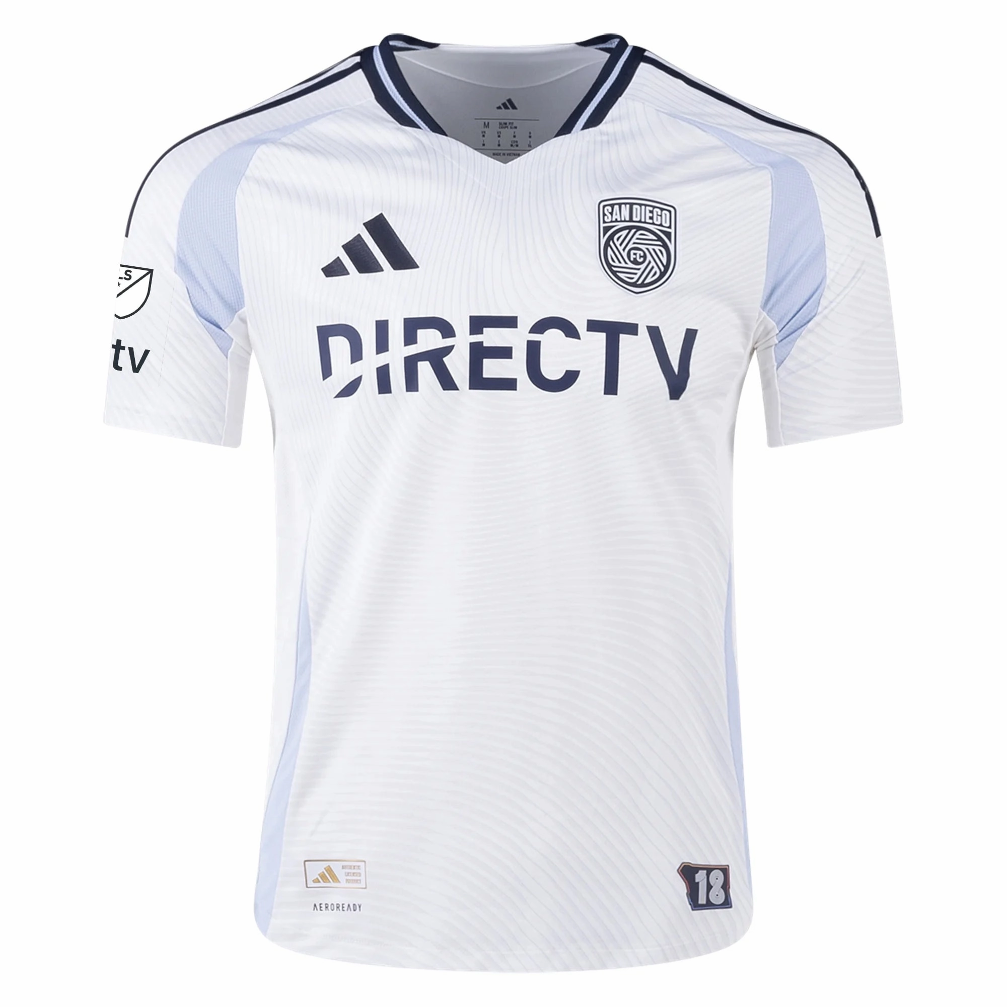 UV Protection Finish Comfortable Gear adidas San Diego FC Authentic Andres Reyes Away Jersey 25/26 w/ MLS & Apple Patch (White)
