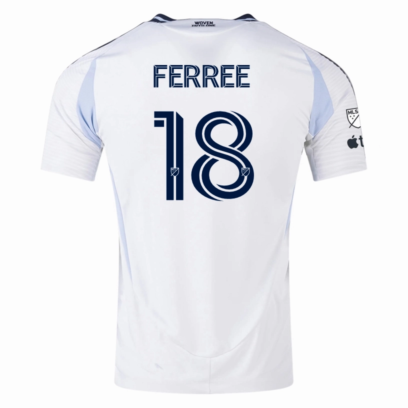 Cool Fit Durable Double Stitched adidas San Diego FC Authentic Duran Ferree Away Jersey 25/26 w/ MLS & Apple Patch (White)