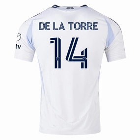 adidas San Diego FC Authentic Luca De La Torre Away Jersey 25/26 w/ MLS & Apple Patch (White) Pre Shrunk Fabric