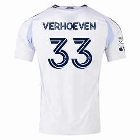 adidas San Diego FC Authentic Oscar Verhoeven Away Jersey 25/26 w/ MLS & Apple Patch (White) Hybrid Ply Construction