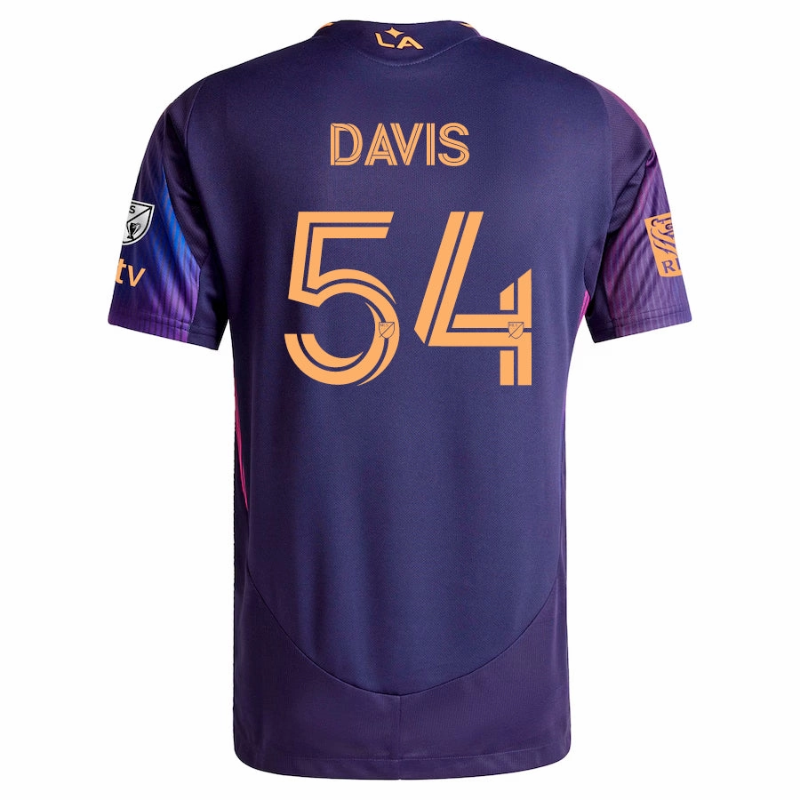 3D Knit Texture Stylish Outfit adidas Sean Davis LA Galaxy Authentic Away Jersey w/ MLS   Apple TV   RBC Sponsor 25/26 (Purple)