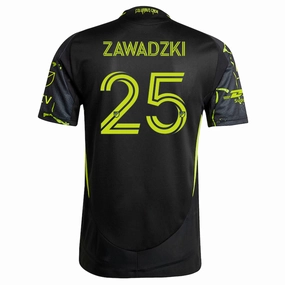 Adjustable Hem Drawstring adidas Sean Zawadzki Columbus Crew Authentic Away Jersey w/ MLS Patches 25/26 (Black/Yellow)