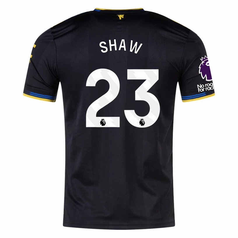 adidas Shaw Men's Manchester United Authentic Third Jersey 25/26 w/ NRFR   EPL Patches (Black) Cool Texture