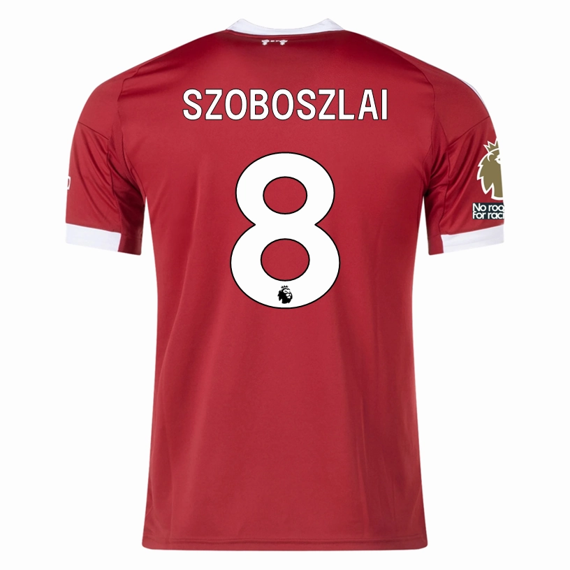Smooth Texture Contoured Silicone Grippers adidas Szoboszlai Men's Liverpool Home Jersey 25/26 w/ NRFR   EPL Champions Patch (Strawberry Red)