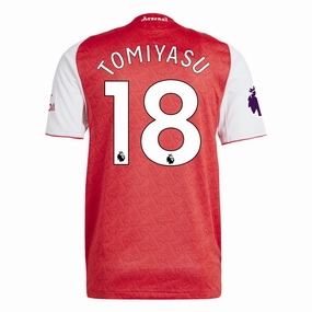 Wind Resistant Outer Layer adidas Takehiro Tomiyasu Arsenal FC Authentic Home Jersey 25/26 w/ EPL Patch (Better Scarlet/White