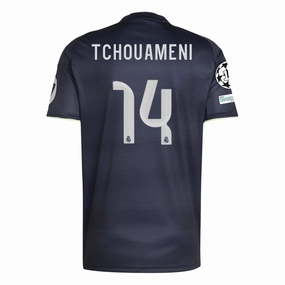 Stretchable Seams Rolling Storage Pocket adidas Tchouam??ni Real Madrid 25/26 Away Jersey w/ Champions League Patches (Legend Ink)