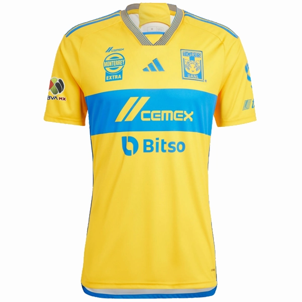adidas Tigres UANL Home Jersey w/ Liga MX Patch 23/24 (Team College Gold) Casual Fit