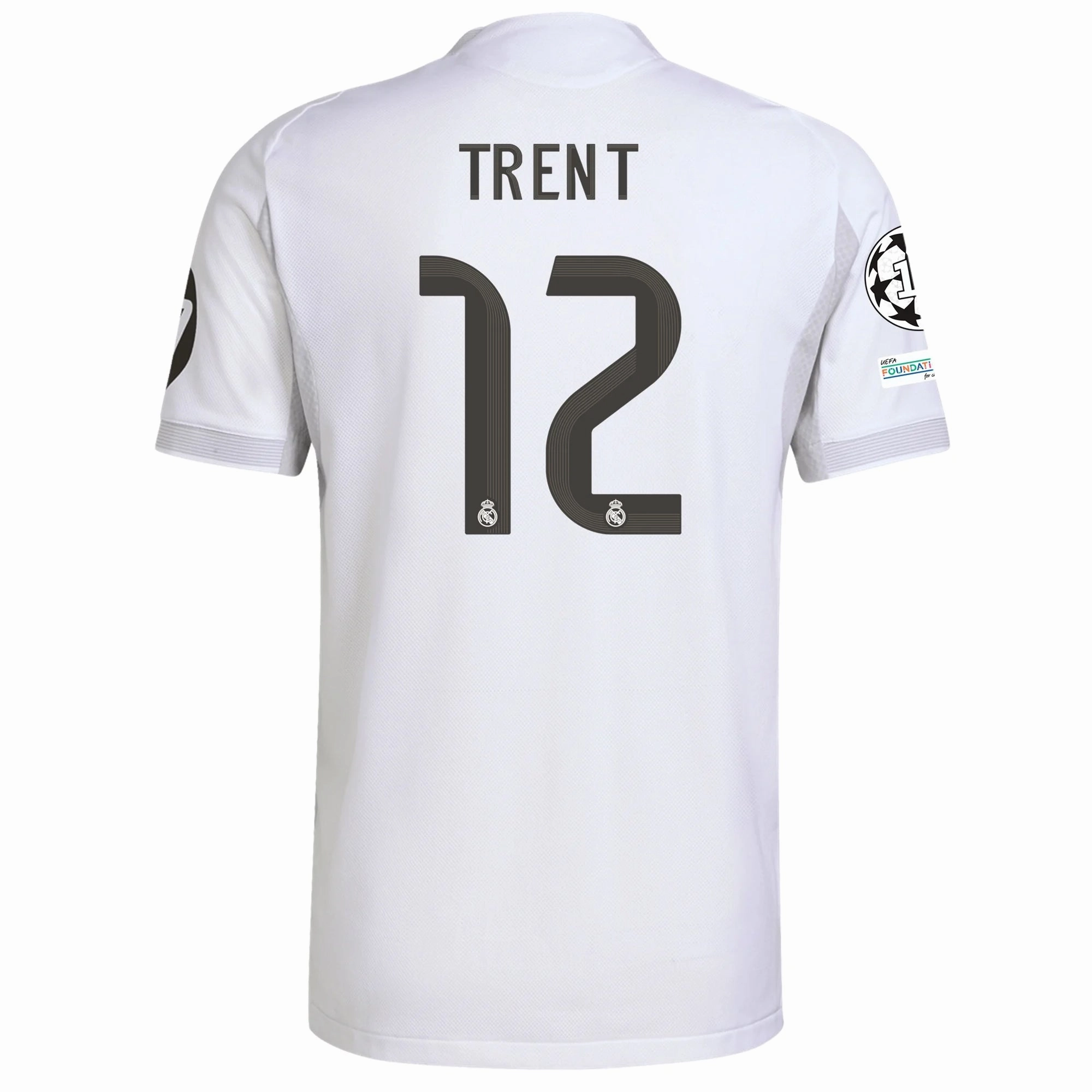 adidas Trent Alexander-Arnold Real Madrid Authentic Home Jersey 25/26 w/ Champions League Patches (White) Dynamic Fit Technology