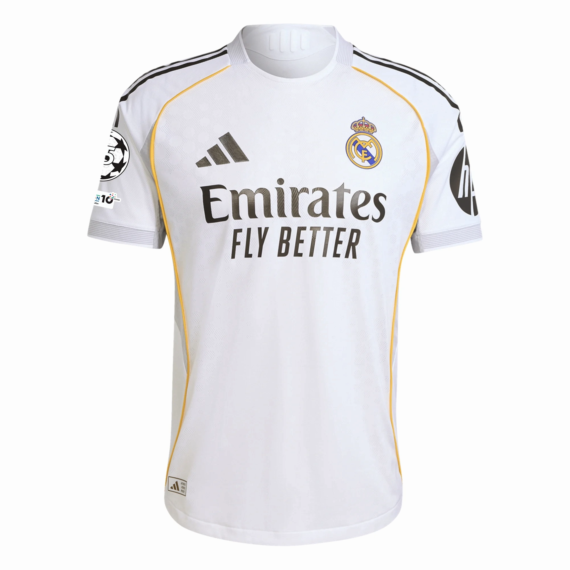 adidas Trent Alexander-Arnold Real Madrid Authentic Home Jersey 25/26 w/ Champions League Patches (White) No Slip Grip 3D Knit Seamless Pattern
