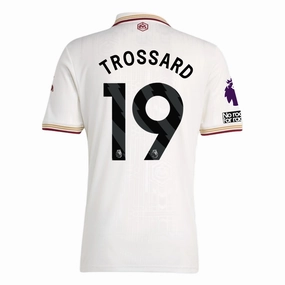 adidas Trossard Men's Arsenal FC Third Jersey 25/26 w/ NRFR   EPL Patches (White/Burgundy) Dynamic Movement Adaptation Premium Quality Stitching