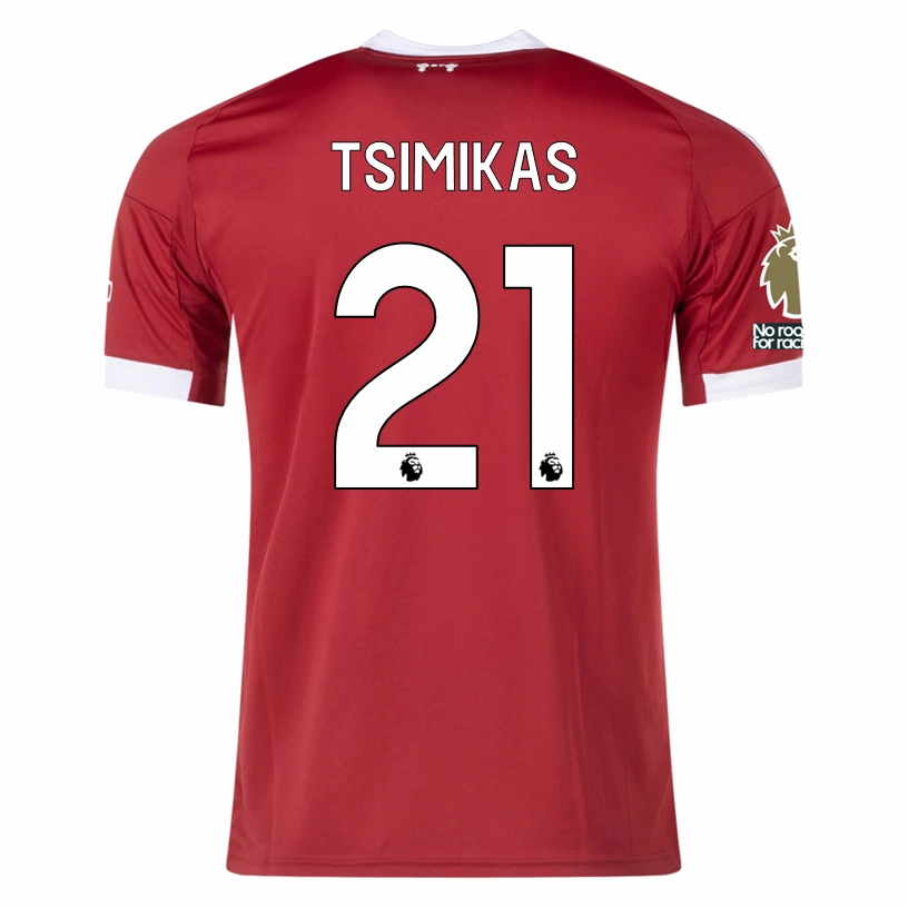Crisp Details adidas Tsimikas Men's Liverpool Home Jersey 25/26 w/ NRFR   EPL Champions Patch (Strawberry Red)