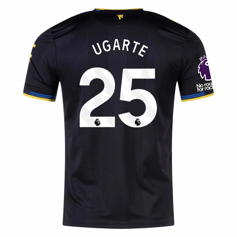 adidas Ugarte Men's Manchester United Authentic Third Jersey 25/26 w/ NRFR   EPL Patches (Black) Moisture Lock Reservoir Seamless construction