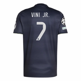 adidas Vini Jr. Real Madrid 25/26 Away Jersey w/ Champions League Patches (Legend Ink) Casual Performance Customizable Fit System