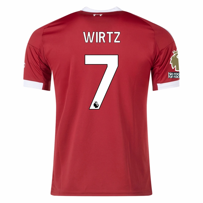 adidas Wirtz Men's Liverpool Home Jersey 25/26 w/ NRFR   EPL Champions Patch (Strawberry Red) Soft Touch Interior