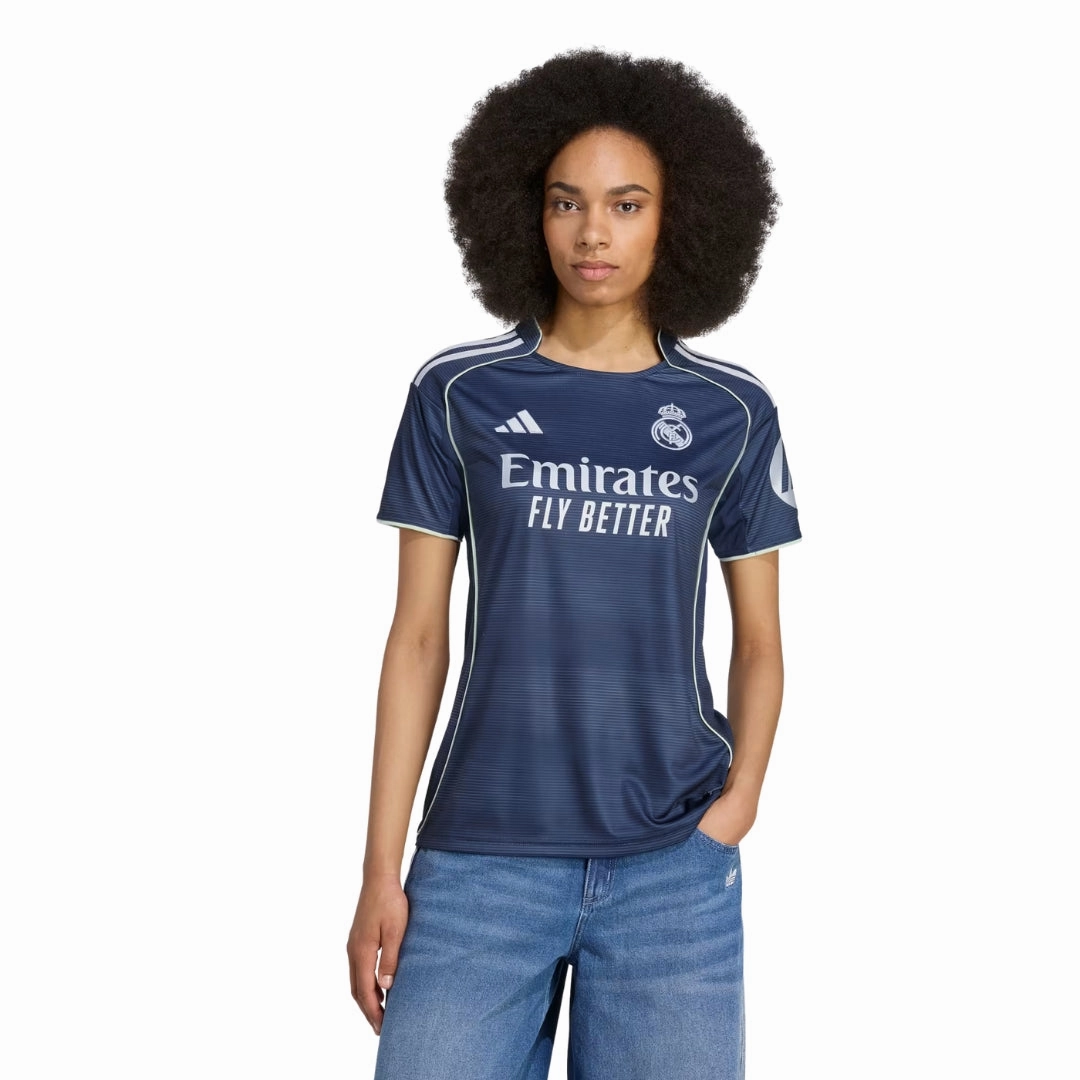 adidas Women's Real Madrid Vini Jr. Away Jersey 25/26 (Legend Ink) Low Bulk Design