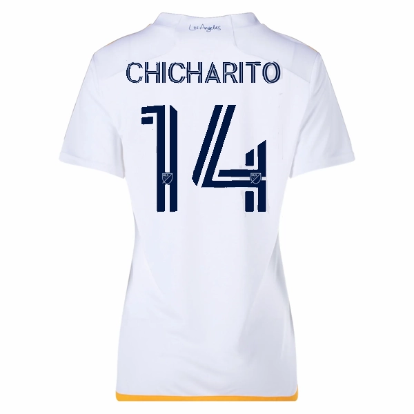 Temperature Regulating Fabric adidas Womens LA Galaxy Chicharito Home Jersey 24/25 (White/Yellow/Navy)