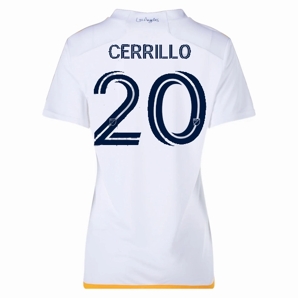 adidas Womens LA Galaxy Edwin Cerrillo Home Jersey 24/25 (White/Yellow/Navy) dry surface Performance Ready