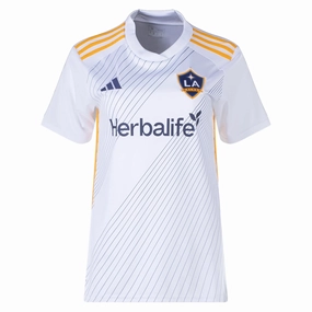 adidas Womens LA Galaxy Home Jersey 24/25 (White/Yellow/Navy) Brushed Interior