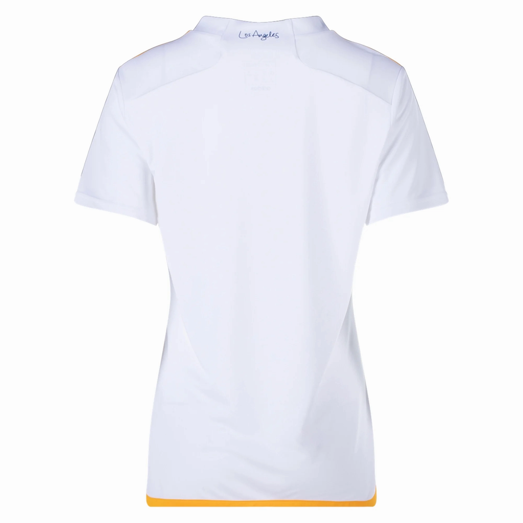 adidas Womens LA Galaxy Home Jersey 24/25 (White/Yellow/Navy) Athletic Ribbed Cuffs
