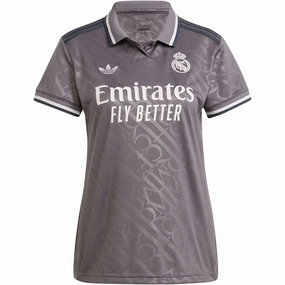 adidas Womens Real Madrid Third Jersey 24/25 (Charcoal) Chill Fit Core Fit