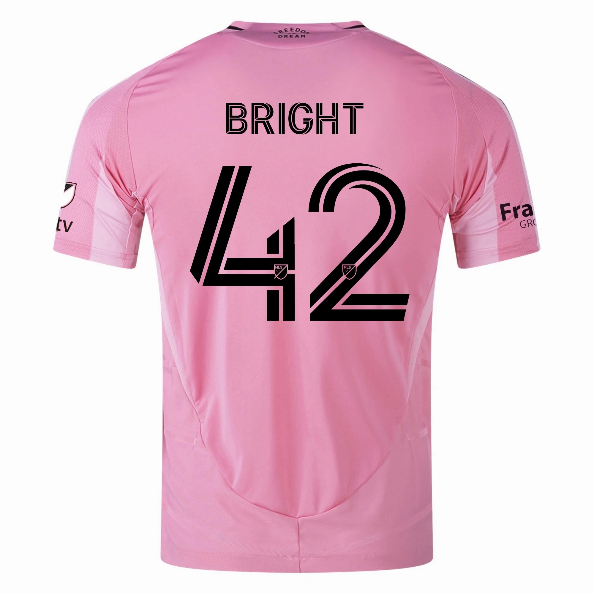 adidas Yannick Bright Inter Miami CF Authentic Home Jersey 25/26 w/ MLS Patches   Sponsor (Easy Pink) Ventilated Mesh Panel