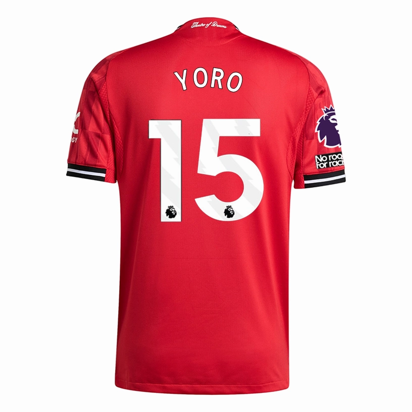 Non Restrictive Cut adidas Yoro Men's Manchester United Authentic Home Jersey 25/26 w/ NRFR   EPL Patch (Red)
