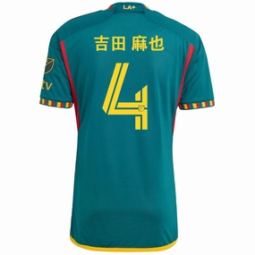 Heat Ready adidas Yoshida (???? ??) LA Galaxy Away Authentic Jersey 22/23 w/ MLS Patches (Green/Yellow)