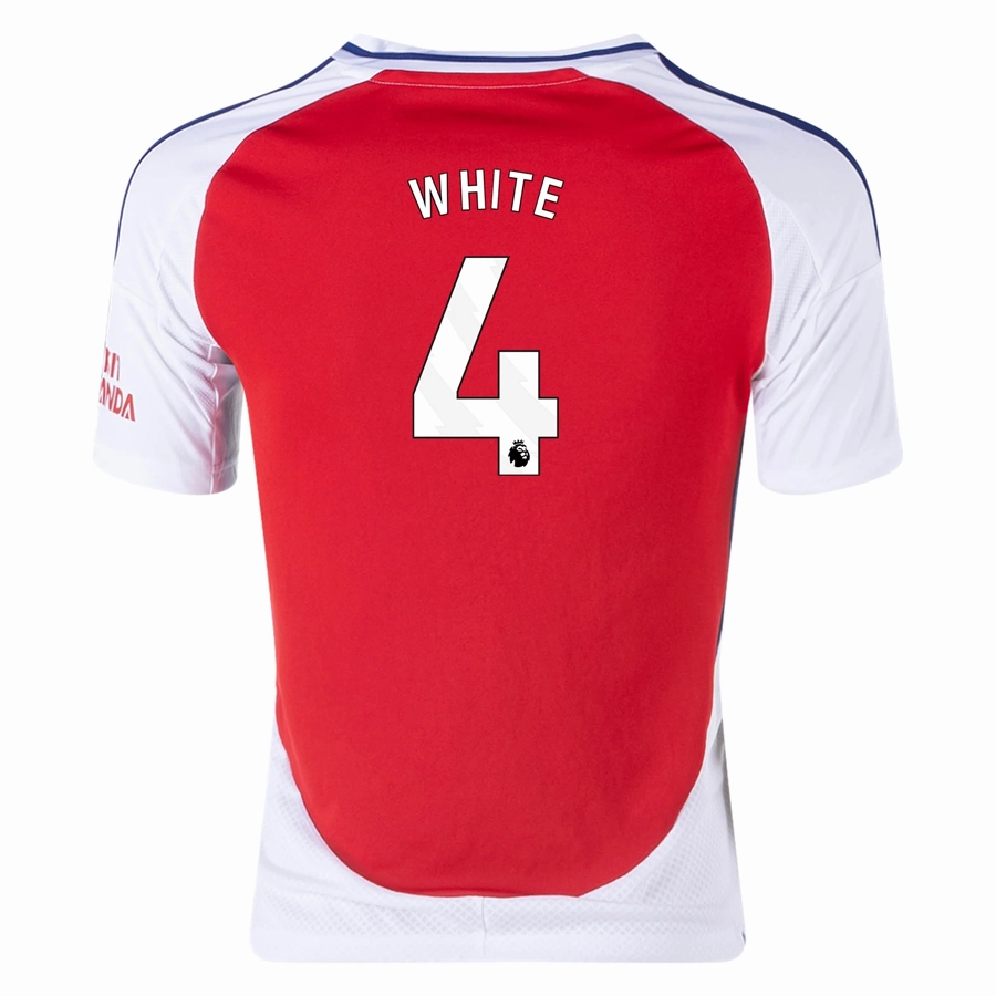 Moisture Control Microfiber adidas Youth Arsenal Ben White Home Jersey 24/25 (Better Scarlet/White)