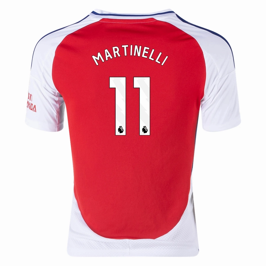 UV Protective Material Wrinkle resistant fabric adidas Youth Arsenal Gabriel Martinelli Home Jersey 24/25 (Better Scarlet/White)