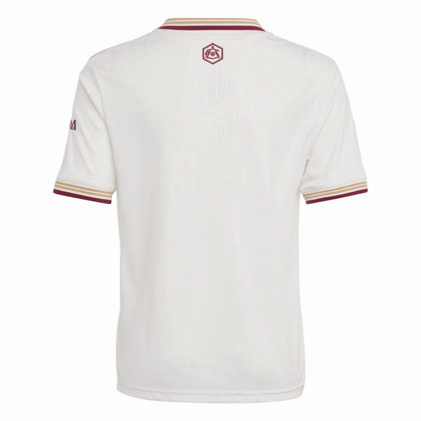 Body Fit Reflective Detail adidas Youth Arsenal Third Jersey 25/26 (White/Burgundy)