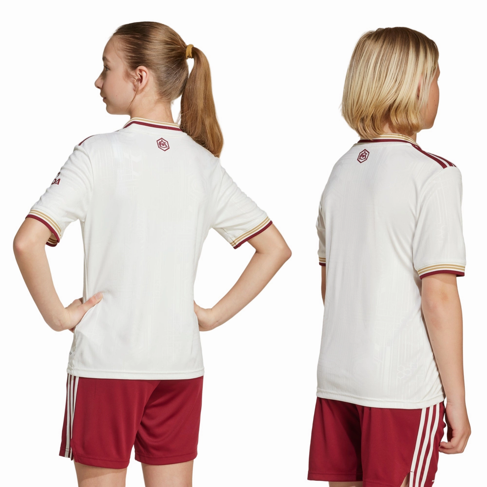 adidas Youth Arsenal Third Jersey 25/26 (White/Burgundy) Moisture Wicking Material
