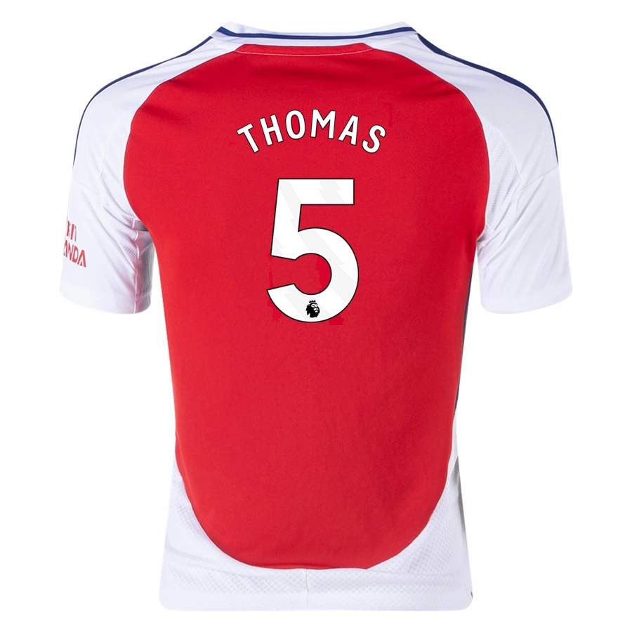 Tear Resistant Fabric Training Ready adidas Youth Arsenal Thomas Partey Home Jersey 24/25 (Better Scarlet/White)