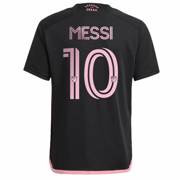 adidas Youth Inter Miami Lionel Messi Away Jersey 23/24 (Black/Pink) Move Enhanced