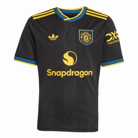 adidas Youth Manchester United 25/26 Third Jersey (Black) Breathable Gear Quick Recovery Fabric