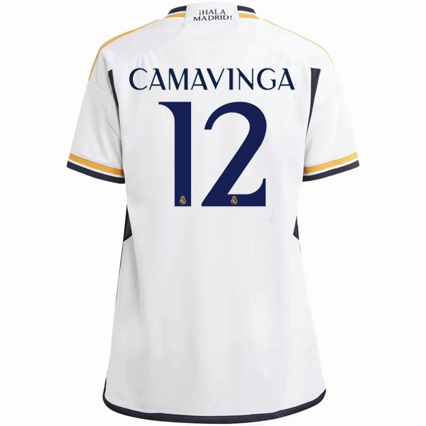 adidas Youth Real Madrid Camavinga Home Jersey 23/24 (White) Neutral Style