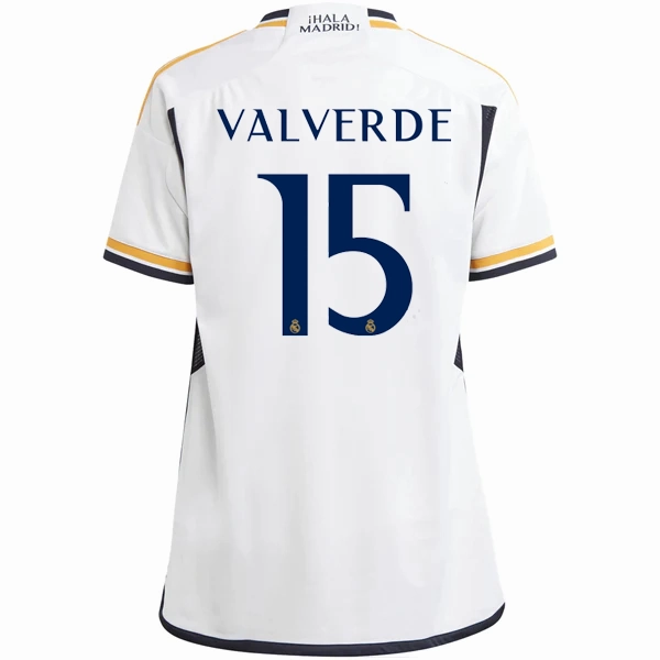 Tubular Body Mapping Thermal Regulating Fabric adidas Youth Real Madrid Federico Valverde Home Jersey 23/24 (White)