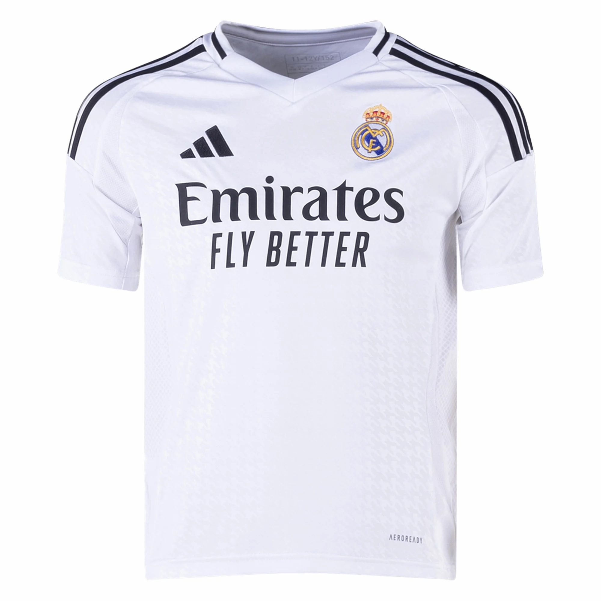 adidas Youth Real Madrid Home Jersey 24/25 (White) Rapid Dry