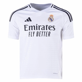 adidas Youth Real Madrid Home Jersey 24/25 (White) Rapid Dry