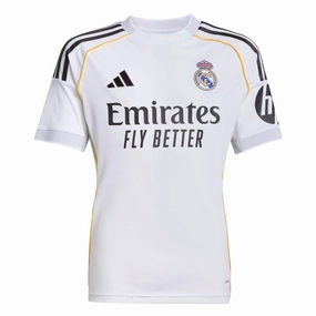 adidas Youth Real Madrid Home Jersey 25/26 (White) Thermal Regulating Layer