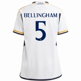 adidas Youth Real Madrid Jude Bellingham Home Jersey 23/24 (White) Hydrophobic Finish