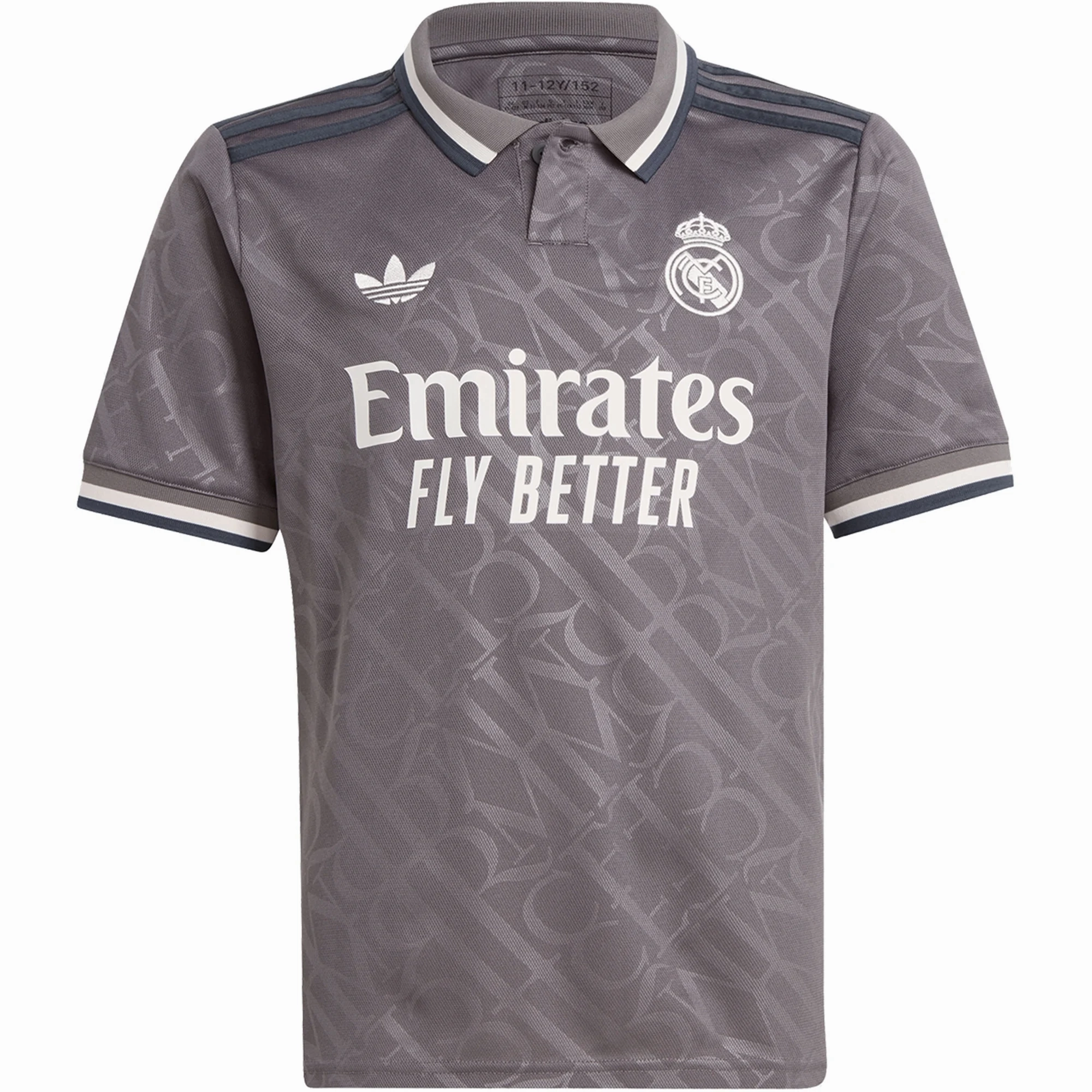 Seamless Wear Non Chafing Seam Placement adidas Youth Real Madrid Third Jersey 24/25 (Charcoal)