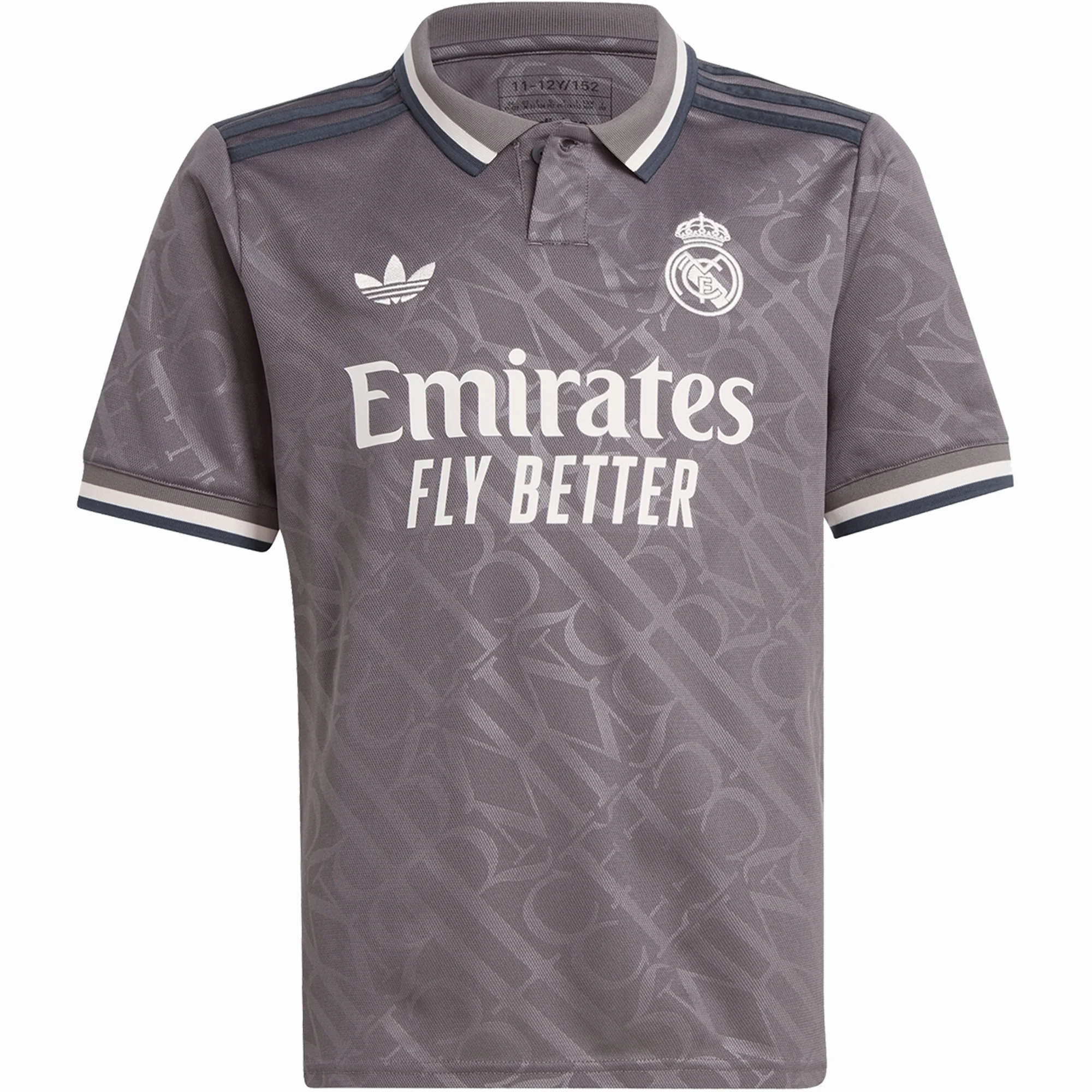 Low Profile Seams Action Fit adidas Youth Real Madrid Third Jersey 24/25 (Charcoal)