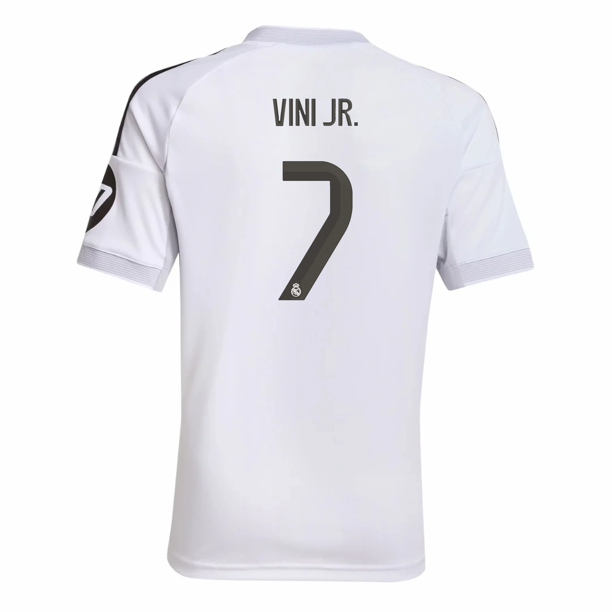 adidas Youth Real Madrid Vini Jr. Home Jersey 25/26 (White) Directional Vent Patterns tech fabric