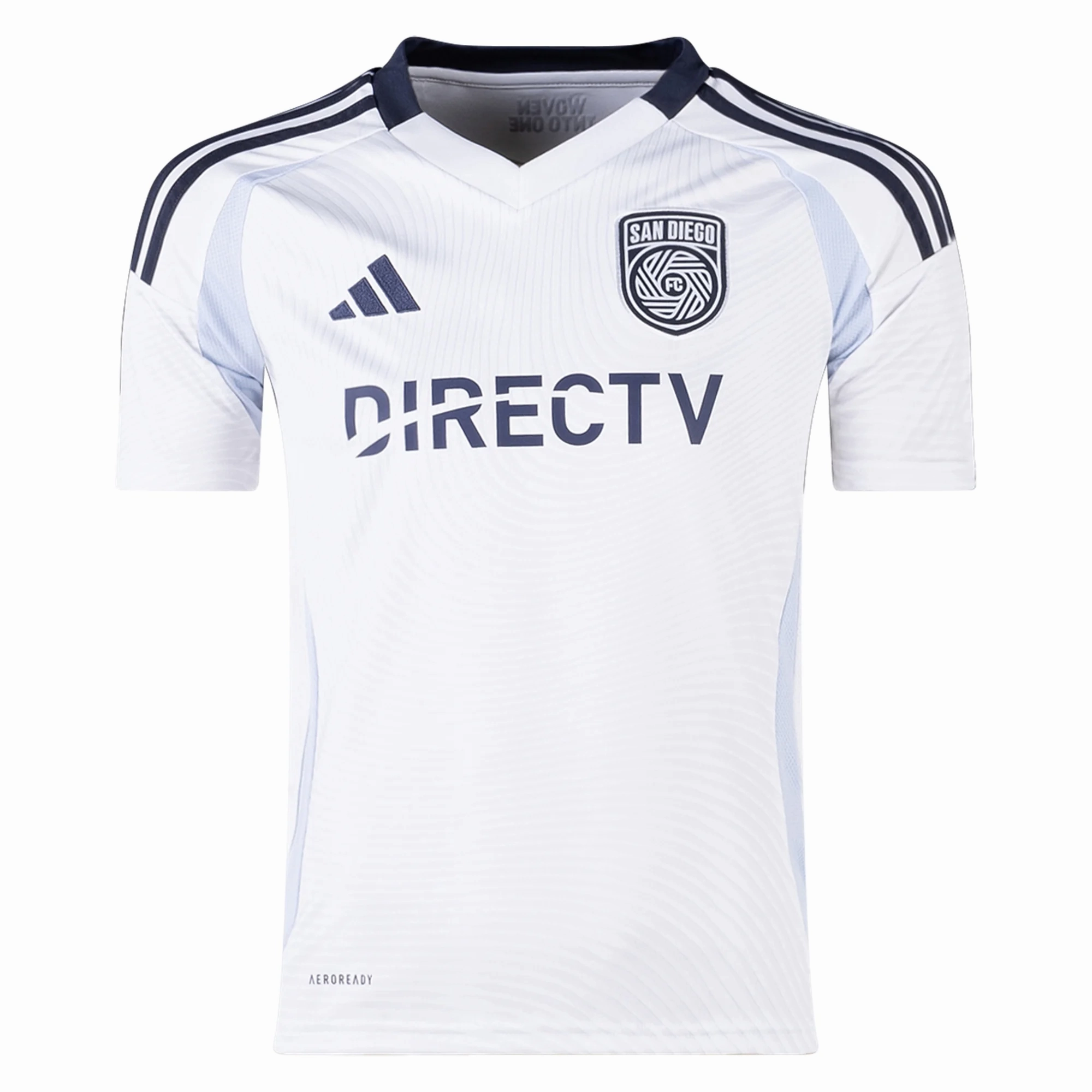adidas Youth San Diego FC Away Jersey 25/26 (White) Slub Textured Surface