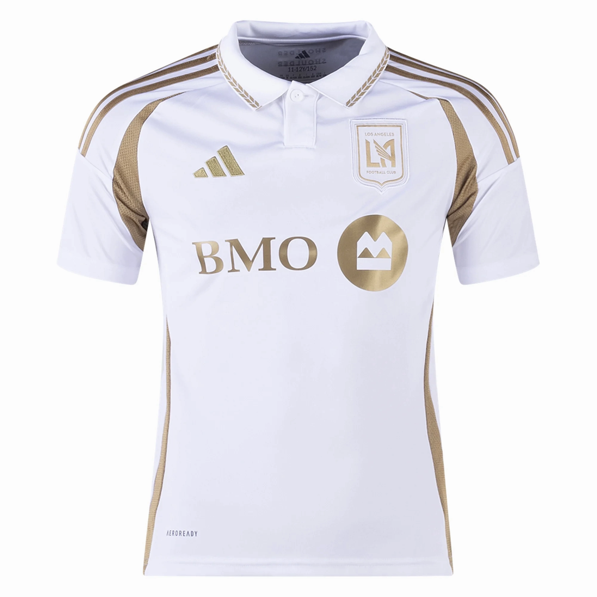 adidas Youth Son Heung-min LAFC Away Jersey 25/26 (White/Gold) Grid Texture Fabric Thermal Regulation System