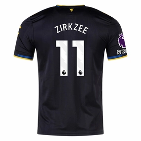 adidas Zirkzee Men's Manchester United Authentic Third Jersey 25/26 w/ NRFR   EPL Patches (Black) Ultra Soft Lining Sport Style