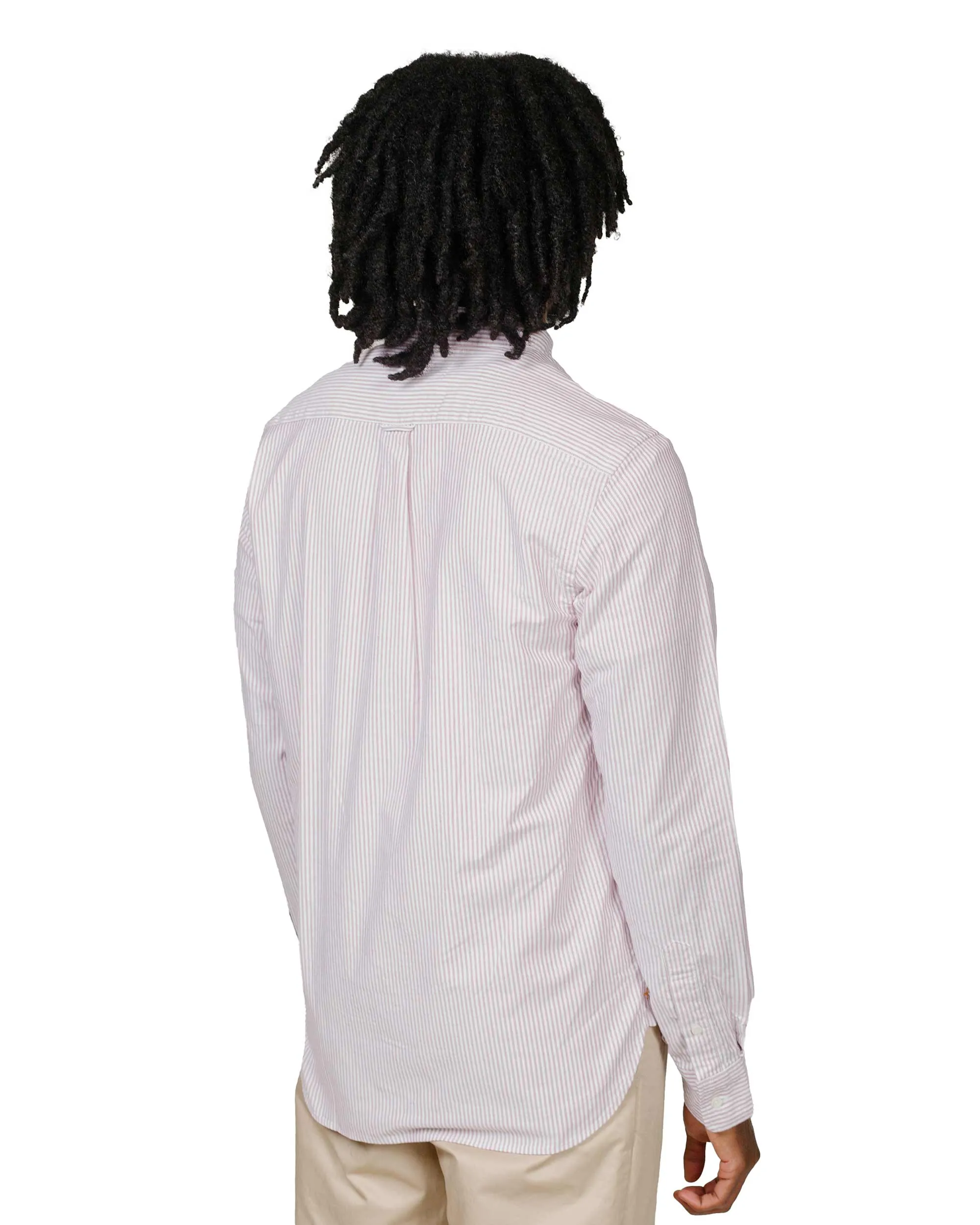 Beams Plus B.D. Oxford Candy Stripe Wine Trendy Outfit